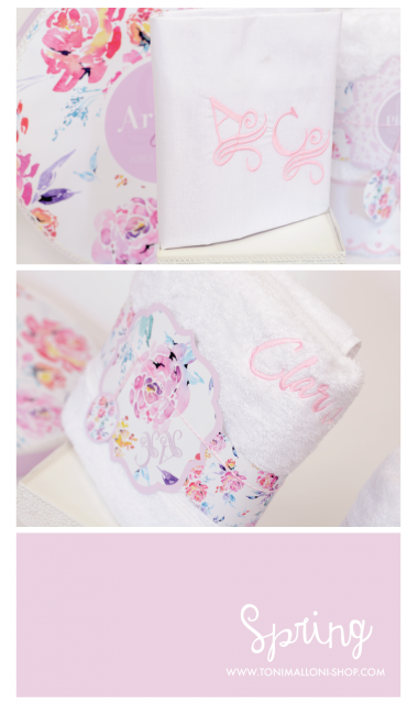 Trusou de botez pentru fete cu flori mov de primavara, Hello, Spring! 2